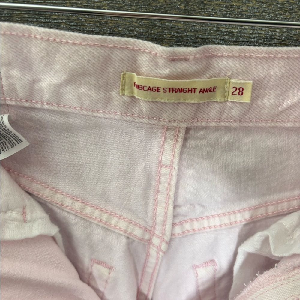 Levi's Light Pink Straight Leg Jeans - Picture 3 of 5